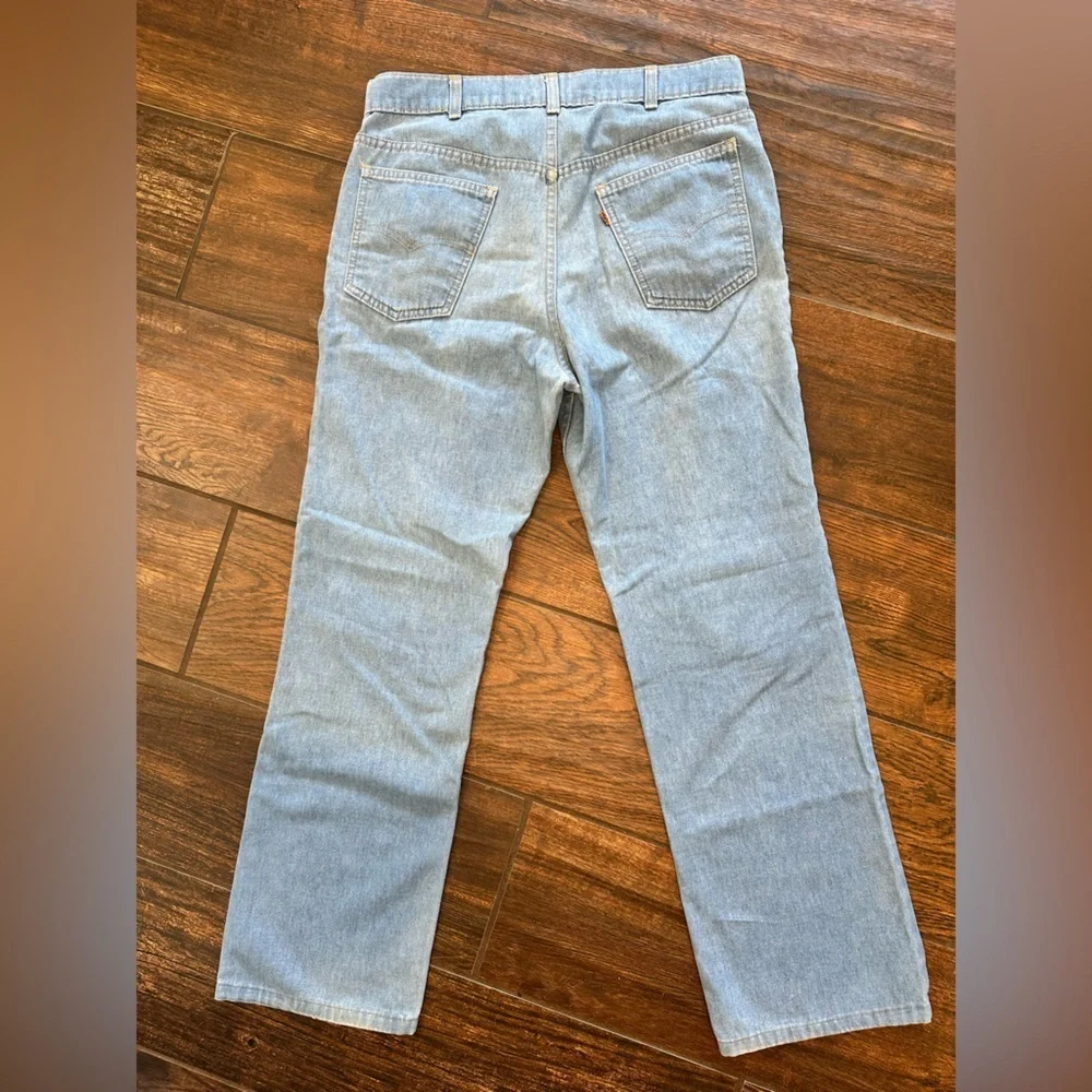 Vintage 1970 Levis 530 Orange Tab Straight Leg Denim Jeans 80s Men's Sz 34 / 32